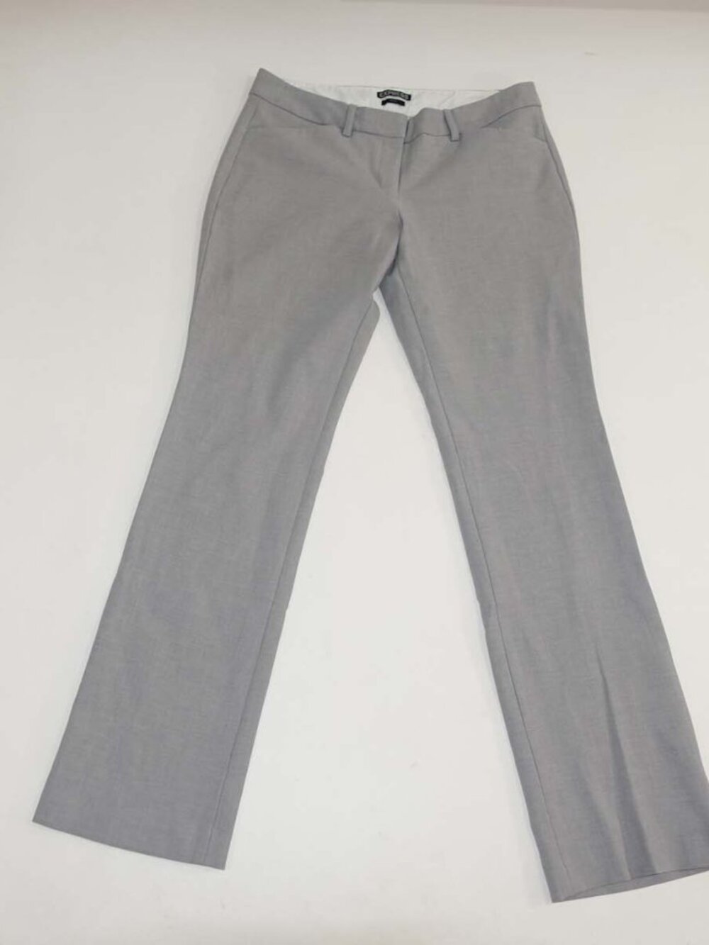 Express Women's Editor Dress Pants Size 6 Regular Light Gray Flat Front Slacks